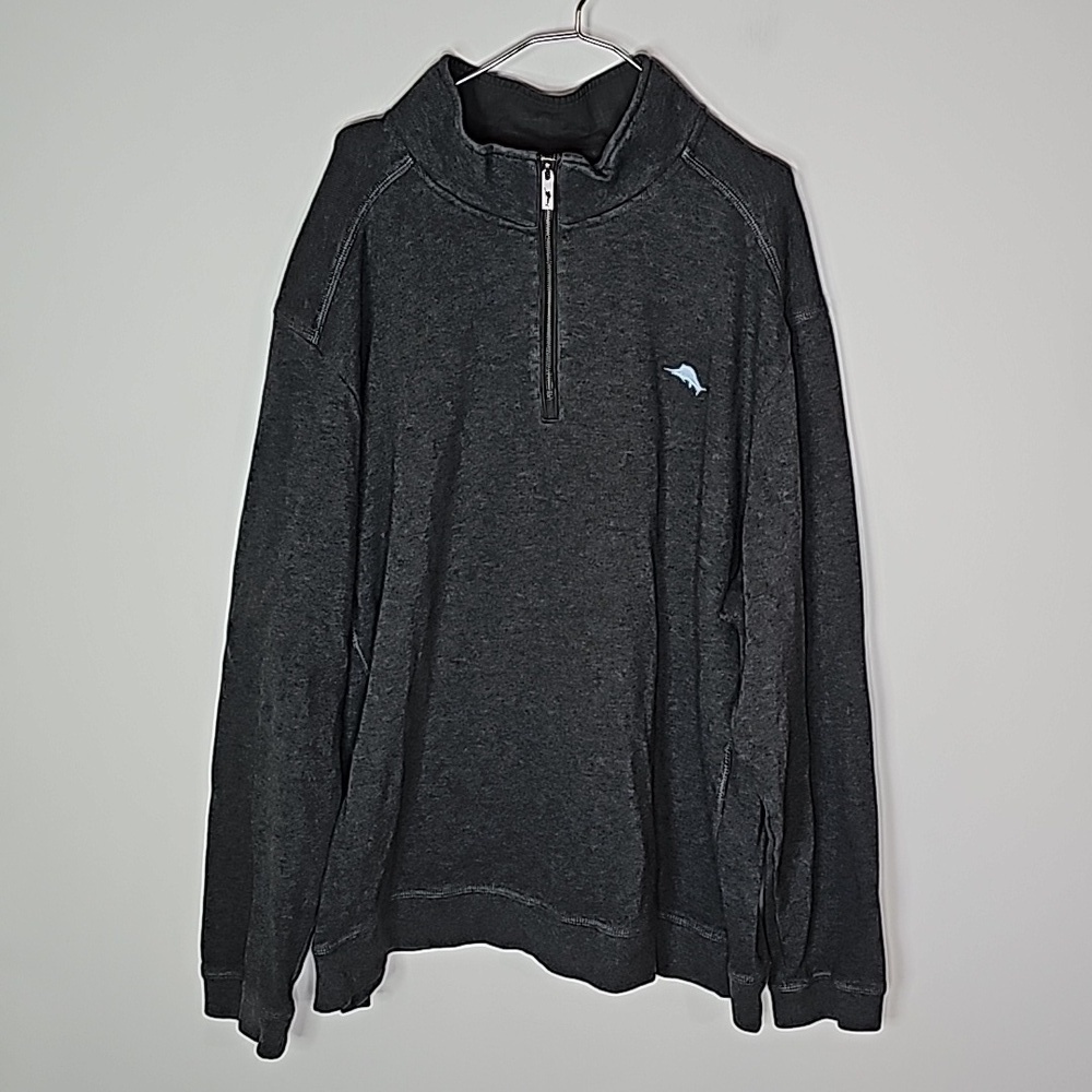 Tommy Bahama gray XXXL half zip sweater